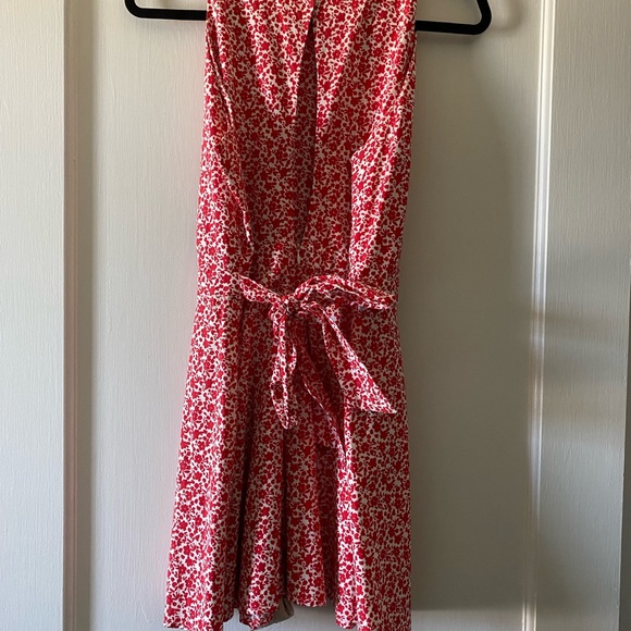 Anthropologie Izzy Romper Open Back Red Floral Cotton Boho Size L - Picture 2 of 10